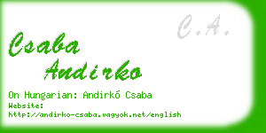 csaba andirko business card
